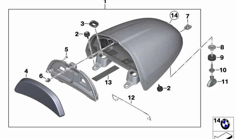 Juego de cubierta del saliente BLACKSTORM OEM 52538404217 para BMW Motorrad R nineT (K21) 2016-2020. Original BMW Motorrad.