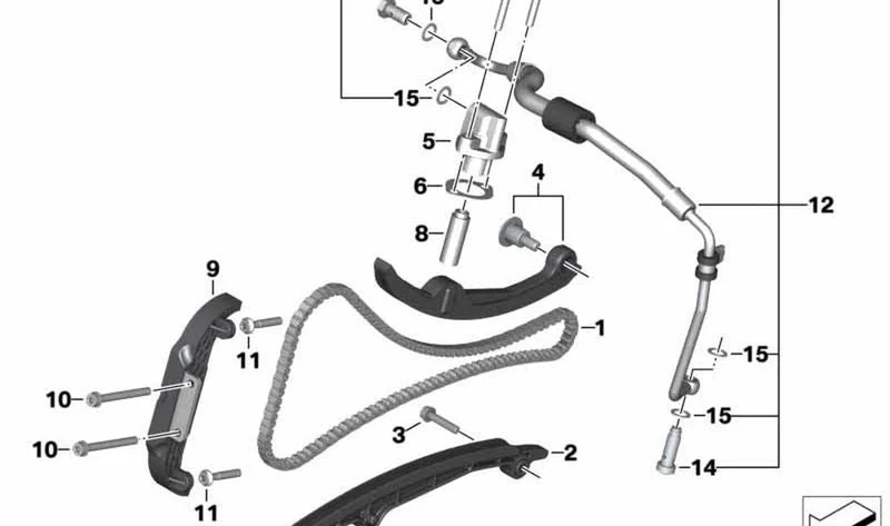 Juego riel tensor con tornillo OEM 11318388031 para BMW C 600 Sport, C 650 Sport, C 650 GT. Original BMW Motorrad.