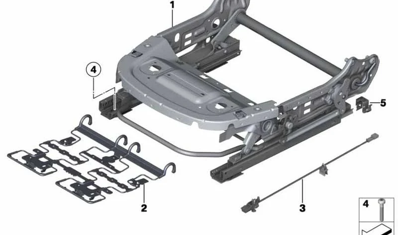 Suspensión armazón de asiento delantero OEM 52109804568 para MINI Countryman R60 (01/2010 - 10/2016). Original MINI.