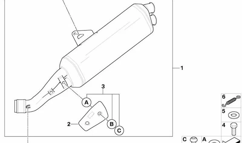 Protección contra el calor OEM 18127712813 para motos BMW R1200GS, HP2 Megamoto y más. Original BMW Motorrad.