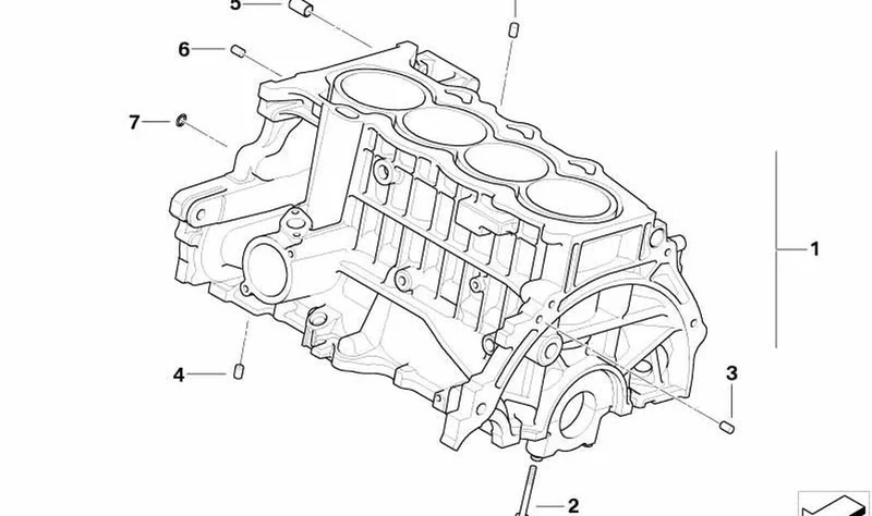 Pasador cilíndrico OEM 11117791799 para MINI R50 One D. Original MINI.