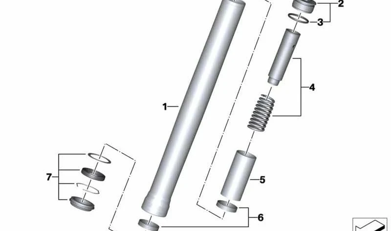 Tubo soporte delantero OEM 31428566580 para motos BMW F800R (K73). Original BMW Motorrad.
