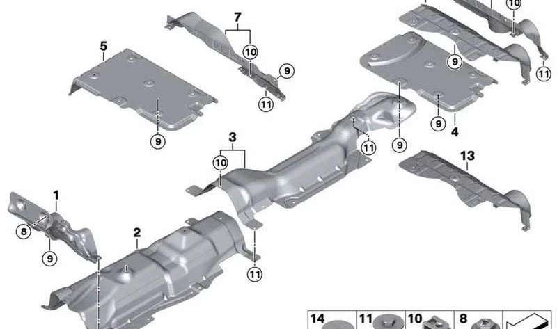 Aislamiento térmico silenciador adicional OEM 51487375698 para MINI F55, F56, F57... y más. Original MINI.
