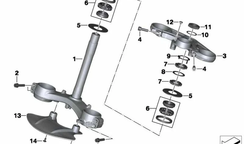 Puente de horquilla superior OEM 31428526854 para BMW Motorrad S 1000 RR (K46). Original BMW Motorrad.