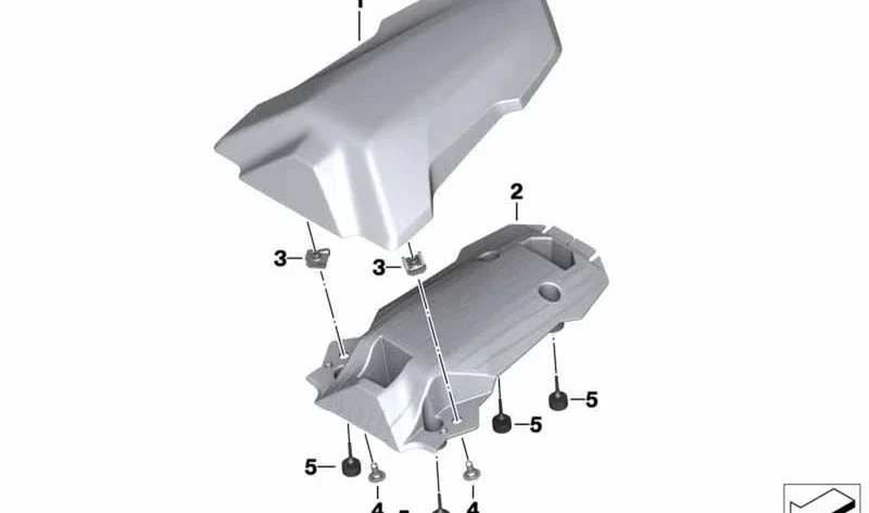 Cubierta del saliente OEM 52538389025 para BMW Motorrad S1000 RR (K67), M1000 RR (K66). Original BMW Motorrad.