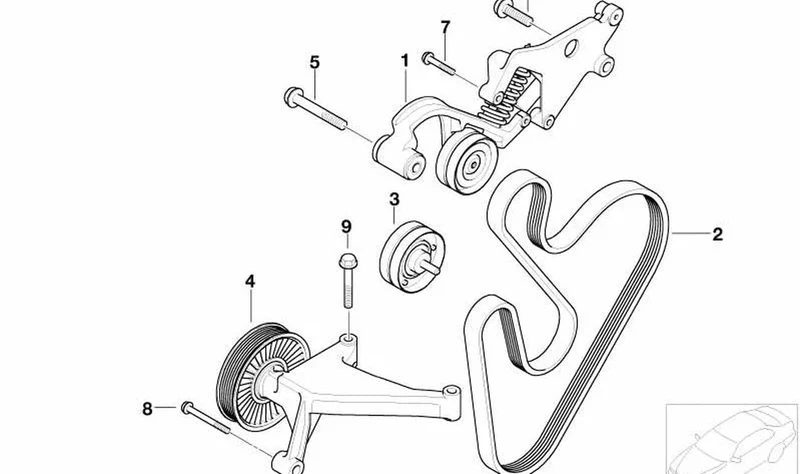 Rollo tensor OEM 11288625983 para MINI R52, R53, Cooper S, Cooper S JCW GP. Original MINI.
