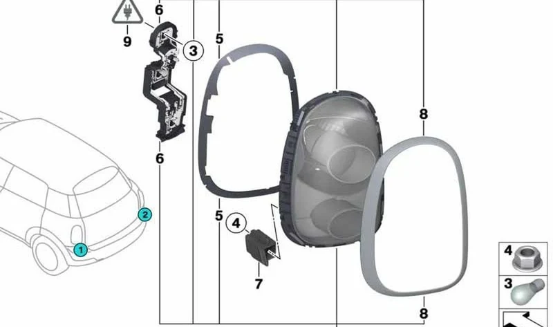 Piloto trasero derecho OEM 63219811760 para MINI Countryman R60 (2010-2016). Original MINI.
