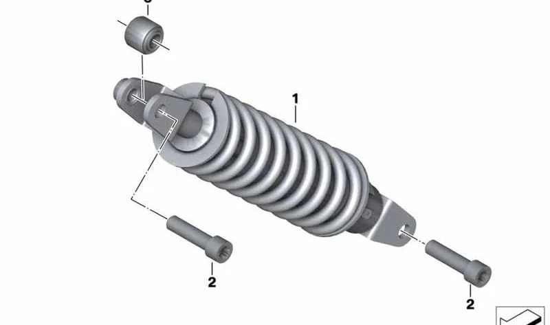Muelle-amortiguador trasero OEM 33548543122 para BMW Motorrad C evolution (K17, 0C03). Original BMW Motorrad.