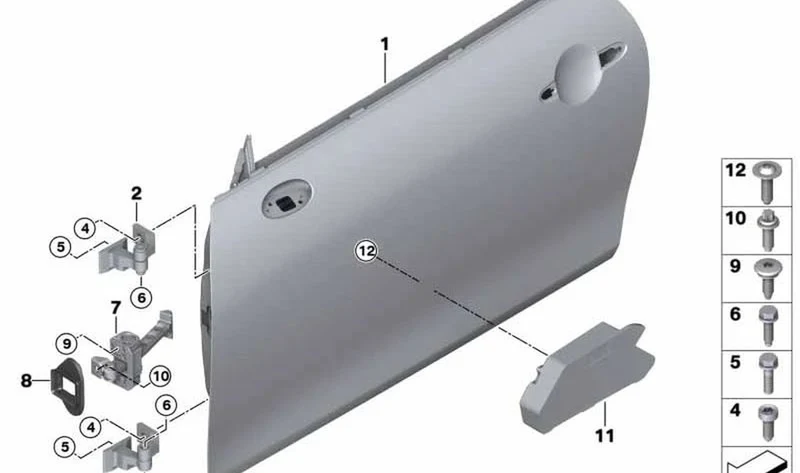 Crashpad puerta delantera derecha OEM 51717297270 para MINI F56, F56 LCI, F66, Cabrio F57... y más. Original MINI.