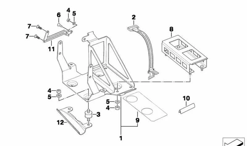 Soporte de batería OEM 61212306099 para motos BMW R1150 GS, R1150 RS, R1150 RT, R850 RT, R1150 R. Original BMW Motorrad.