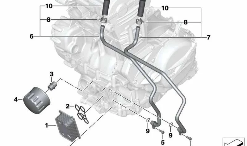 Tubería OEM 11447708309 para motos BMW F700GS, F650GS, F800GS, F800GS Adventure. Original BMW Motorrad.