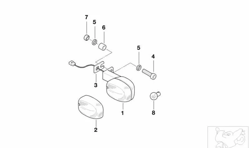 Vidrio de indicador de dirección OEM 63232346501 para BMW F 650, F 650 ST. Original BMW Motorrad.