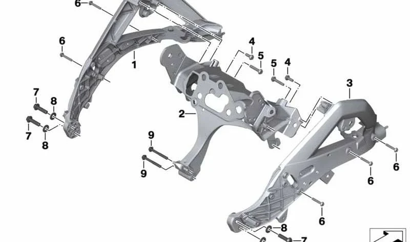 Soporte de revestimiento frontal derecho OEM 46639480892 para BMW Motorrad R1200GS, R1250GS, R1200GS Adventure, R1250GS Adventure. Original BMW Motorrad.