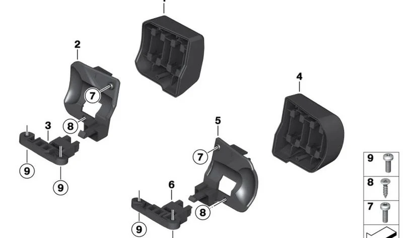 Soporte derecho para carcasa de interruptores OEM 61317653978 para motos BMW K1200RS, R1200RT, R900RT, R1150RT... y más. Original BMW Motorrad.