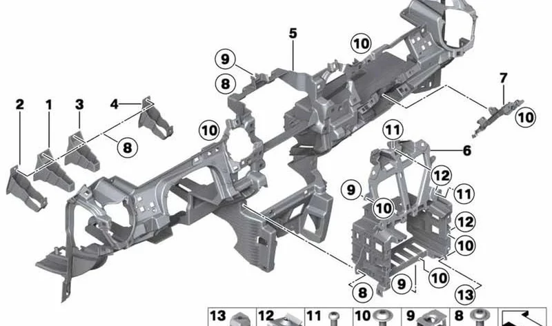 Panel de instrumentos pieza inferior izquierda OEM 51459191863 para MINI R56, R56 LCI, Clubman R55, Cabrio R57... y más. Original MINI.