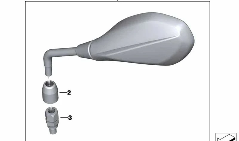 Cubierta de espejo derecho OEM 46638535103 para motos BMW F800GS Adventure (2012-2017). Original BMW Motorrad.
