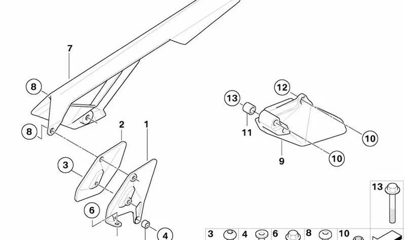 Chapa soporte OEM 27727696722 para BMW Motorrad G 650 X (K15) modelos 0141, 0164, 0165, 0167. Original BMW Motorrad.