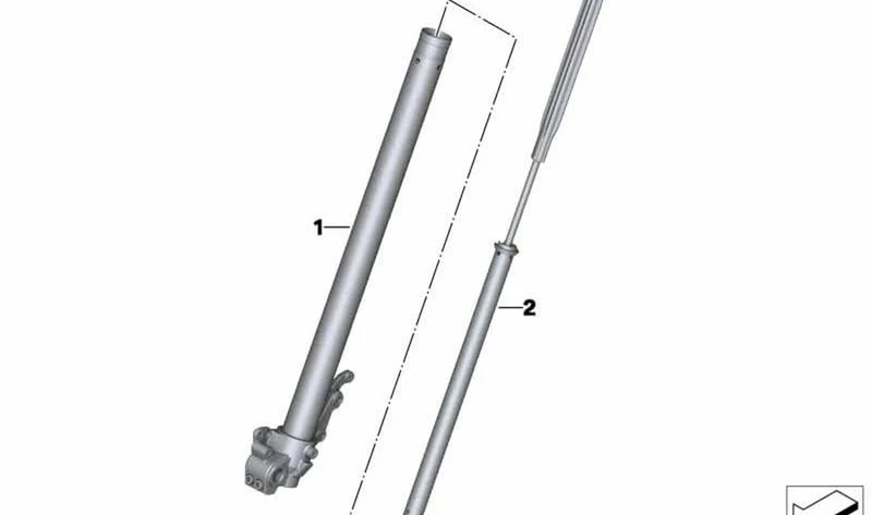 Amortiguador delantero OEM 31427714307 para motos BMW F 800 GS (K72), F 800 GS Adventure (K75). Original BMW Motorrad.