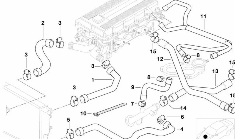 Abrazadera tubo flexible OEM 07129952107 para MINI F56, F55, Clubman F54, Countryman F60... y más. Original MINI.