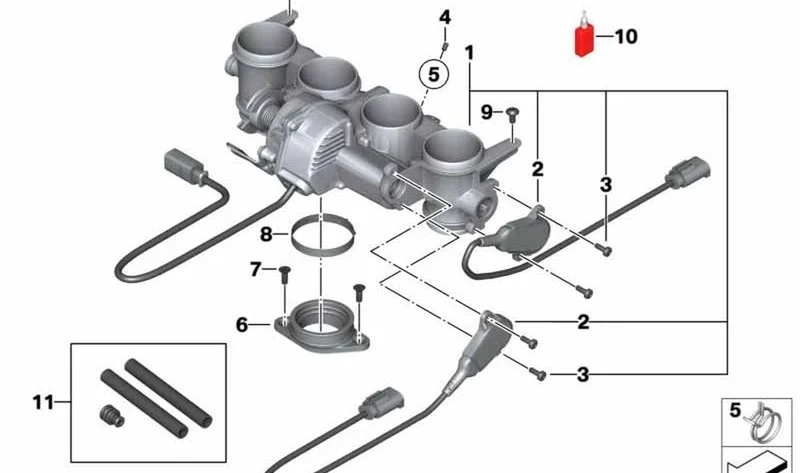 Abrazadera de seguridad OEM 13548535506 para BMW Motorrad HP4, S 1000 RR, S 1000 R, S 1000 XR, HP4 Race. Original BMW Motorrad.