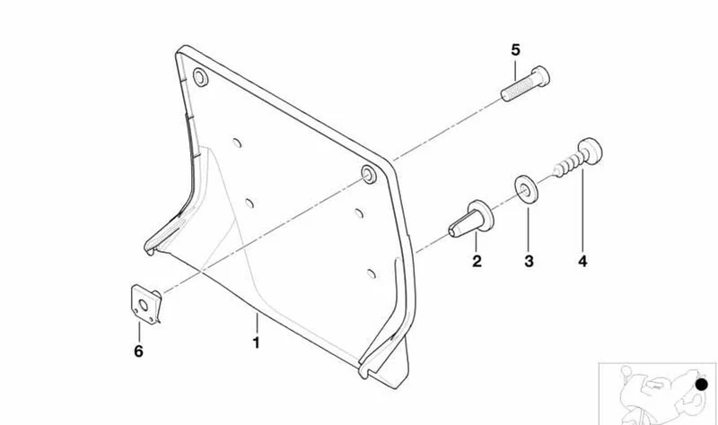 Soporte de matrícula OEM 46622309703 para motos BMW K1200LT (0545, 0540). Original BMW Motorrad.