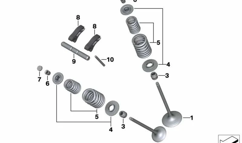 Juego de platillos de muelle de válvula OEM 11349444424 para motos BMW R1250GS, R1250GS Adventure, R1250RT, R1250R, R1250RS. Original BMW Motorrad.