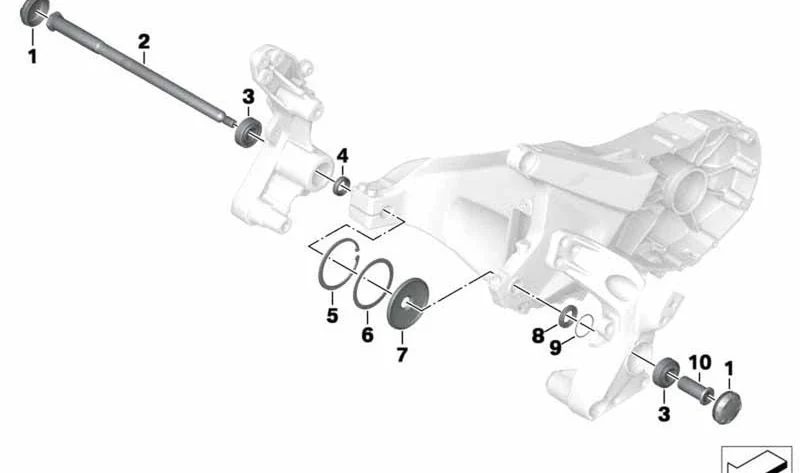 Eje oscilante trasero OEM 33357725076 para BMW Motorrad C 600 Sport, C 650 Sport, C 650 GT. Original BMW Motorrad.