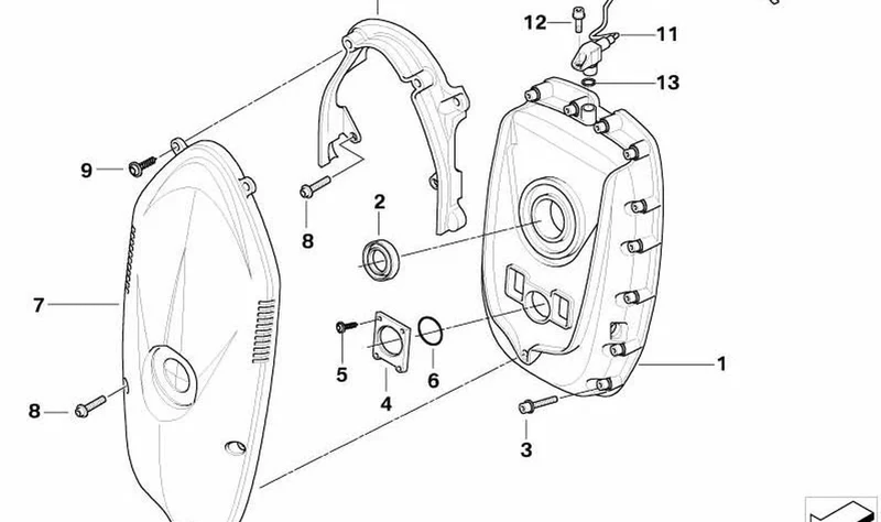 Tapa de caja de engranajes plata OEM 11147713872 para BMW R 1200 GS, R 1200 GS Adventure, R 1200 R. Original BMW Motorrad.