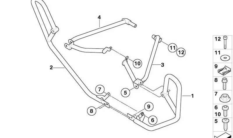 Soporte izquierdo OEM 46638528813 para motos BMW R1200RT, R900RT. Original BMW Motorrad.