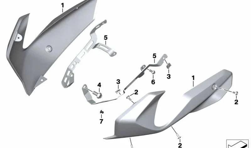 Spoiler de motor izquierdo en acero inoxidable OEM 46631540815 para motos BMW R1250R, R1250RS. Original BMW Motorrad.