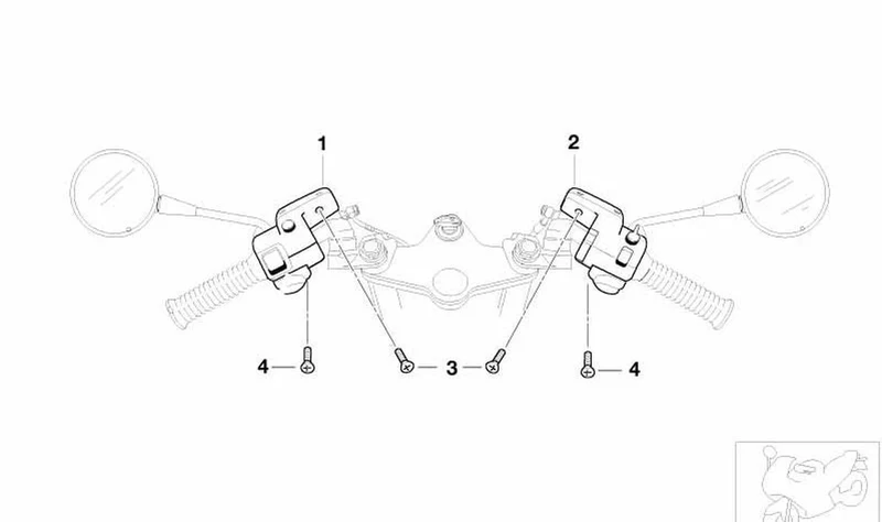Interruptor combinado derecho ABS/luz permanente OEM 61317709740 para motos BMW R 1150 GS, R 1150 GS Adventure. Original BMW Motorrad.