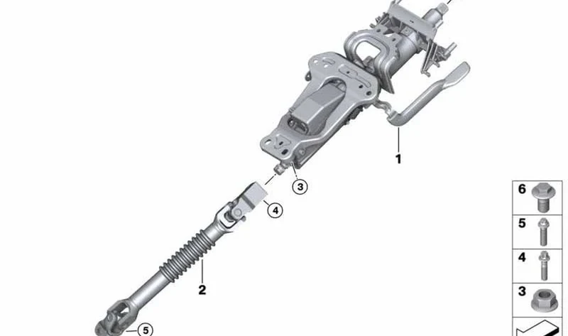 Árbol de dirección OEM 32306865252 para MINI F56, F55, F57, F56 BEV... y más. Original MINI.