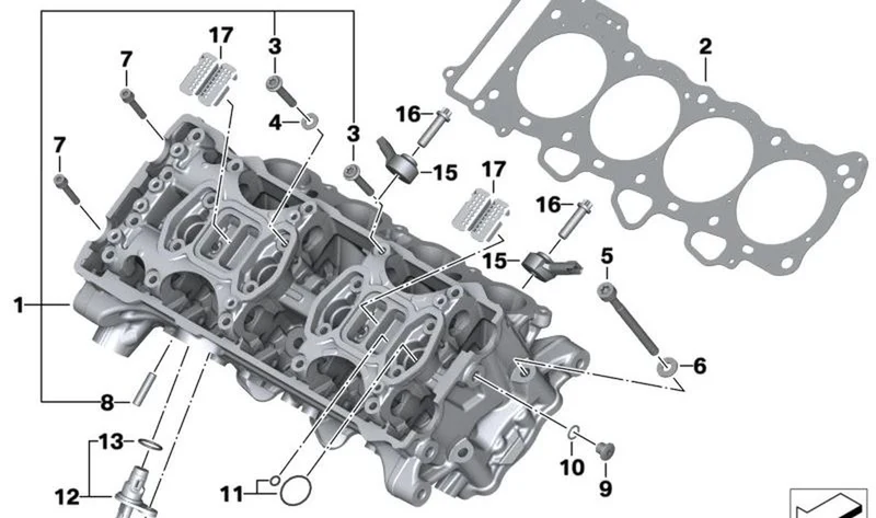 Juego de anillo obturador OEM 11127726964 para motos BMW M 1000 R, S 1000 RR, HP4... y más. Original BMW Motorrad.