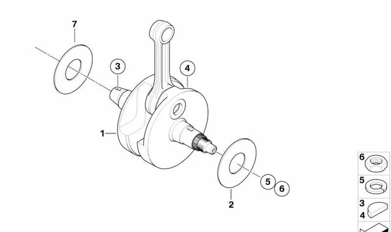 Arandela distanciadora OEM 11212343058 para motos BMW F 650, F 650 ST. Original BMW Motorrad.