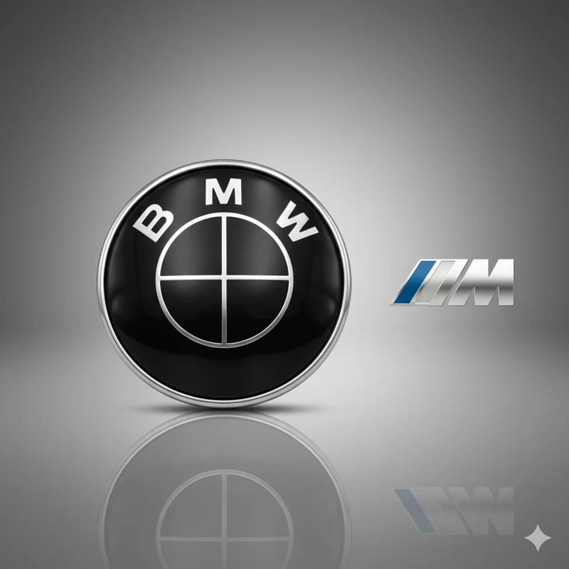 Emblema (insignia) logo BMW negro cromado para capó, maletero, volante y tapabujes