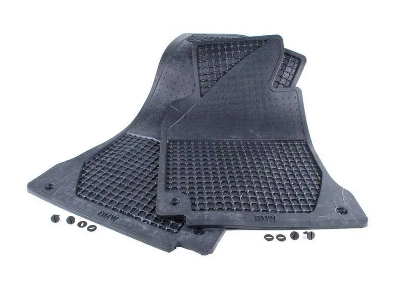 Juego de alfombrillas de goma delanteras antracita OEM 82559405043 para BMW Serie 5 E39 520d, 520i. Original BMW.