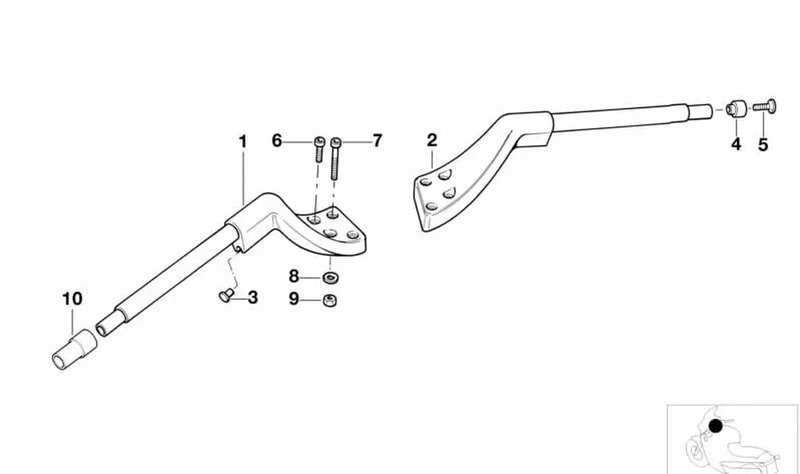 Amortiguador de vibración manillar cromo OEM 32712325624 para BMW R1100R, R850R. Original BMW Motorrad.