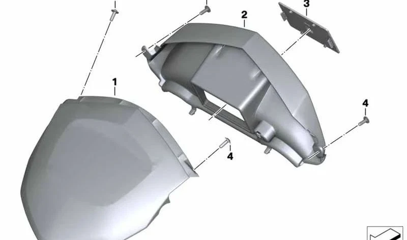 Cubierta sin navegación superior OEM 46637710441 para motos BMW K1600 GT, K1600 Bagger. Original BMW Motorrad.