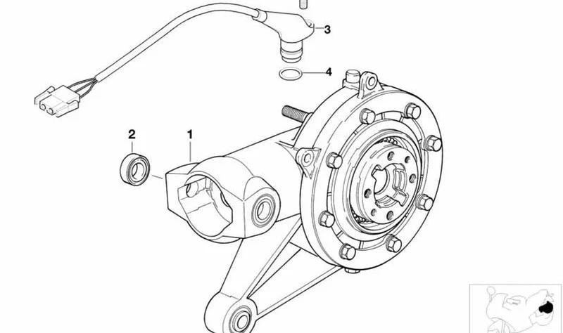 Diferencial trasero argento/negro OEM 33112314953 para motos BMW R850R, R1100R, R850RT, R1100RT. Original BMW Motorrad.