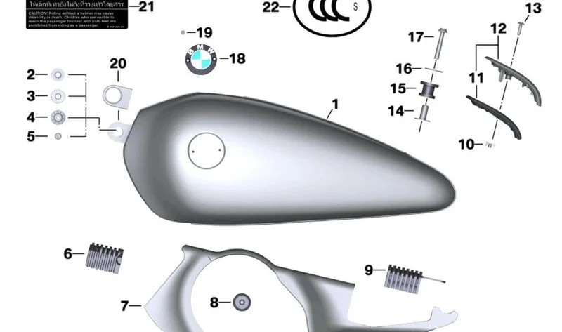 Arandela de presión OEM 16119898420 para motos BMW R 18, R 18 Classic, R 18 Roctane. Original BMW Motorrad.