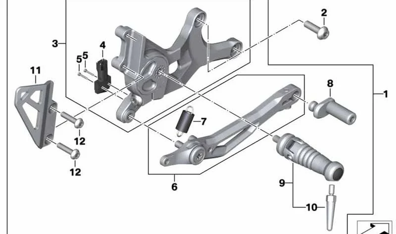 Maneta de freno ajustable OEM 46718396525 para motos BMW R nineT, R nineT Pure, R nineT Scrambler, R nineT Racer, R nineT Urban G/S. Original BMW Motorrad.