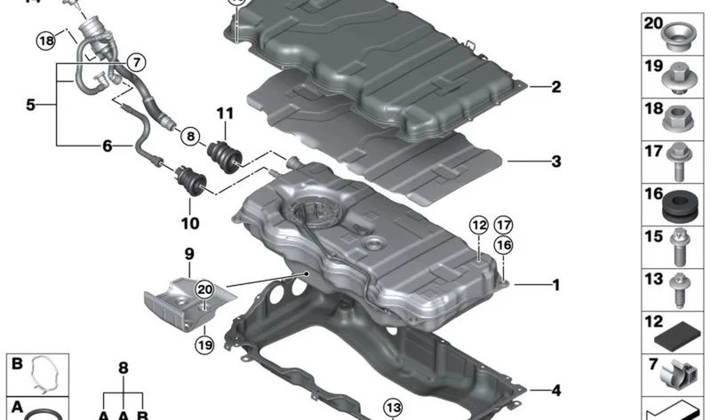Tuerca hexagonal OEM 07119904920 para motos BMW R1200GS, F800GS, F700GS... y más. Original BMW Motorrad.