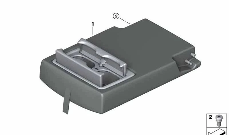 Apoyabrazos de cuero satinado gris OEM 52207938516 para MINI Countryman F60 (2015-2020), F60 LCI (2019-2024). Original MINI.