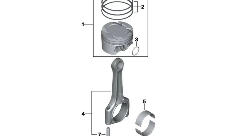 Juego de reparación de segmentos de pistones OEM 11258637989 para MINI Cooper R56, R60, F56... y más. Original MINI.
