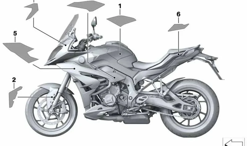 Embellecedor trasero izquierdo OEM 51148561441 para motos BMW S 1000 XR (K49, 2014-2019). Original BMW Motorrad.