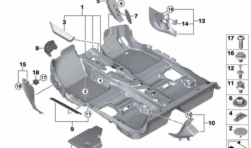 Moldura entrada trasera izquierda OEM 51477307879 para MINI F55, F55 LCI, F65. Original MINI.