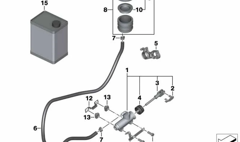 Grapa para freno trasero OEM 34312330483 para motos BMW HP2 Enduro, HP2 Megamoto. Original BMW Motorrad.